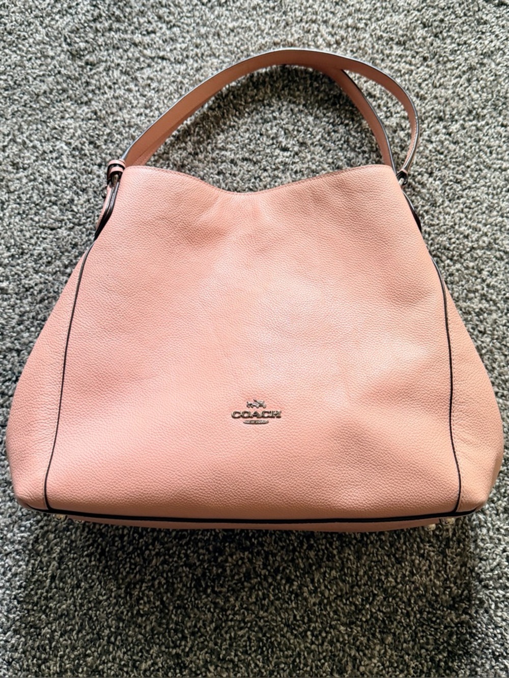 Coach Pebbled Leather Shoulder Bag in Light Pink